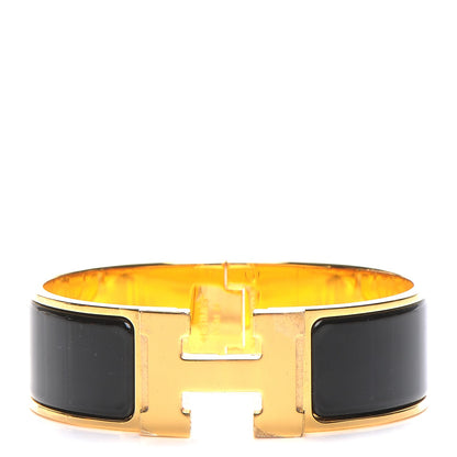 Hermes Enamel Wide Clic Clac H Bracelet GM Black 1 of 5