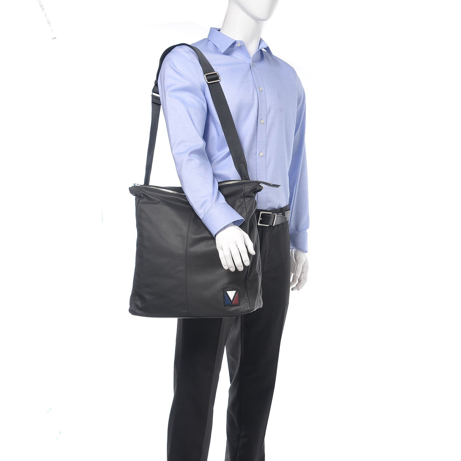 Louis Vuitton Calfskin V Line Move Messenger Asphalt 2 of 10
