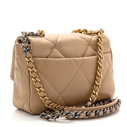Chanel Lambskin Quilted Medium Chanel 19 Flap Dark Beige 2 of 10