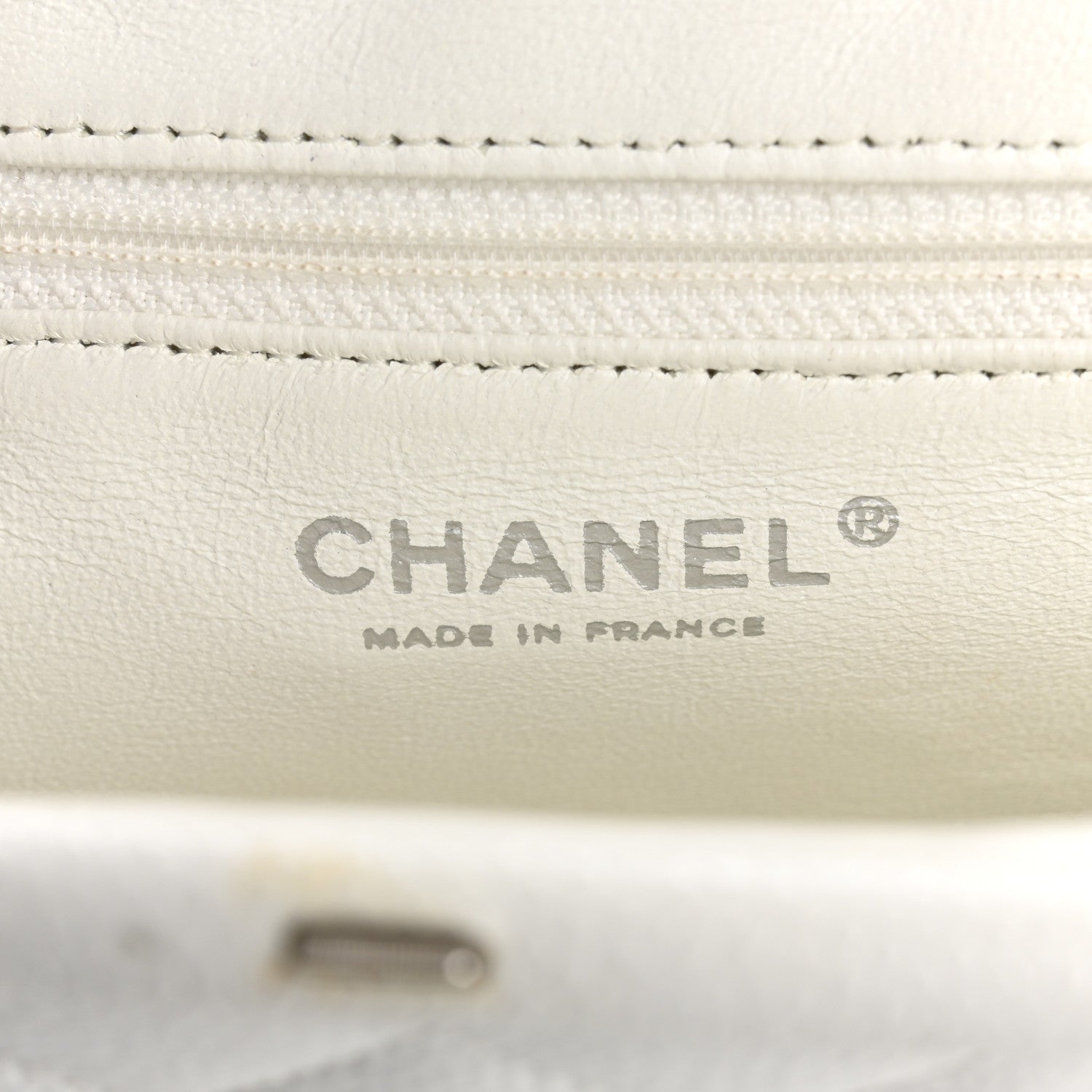Chanel Caviar Quilted Timeless Clutch White 6 of 10