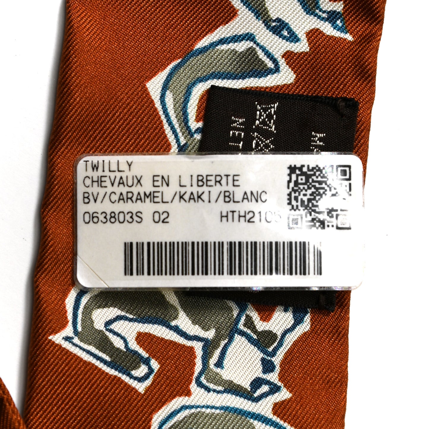 Silk Chevaux En Liberte Twilly Caramel Kaki White