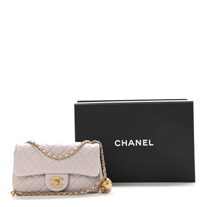 Chanel Lambskin Quilted Mini Rectangular Pearl Crush Flap Light Purple 11 of 11