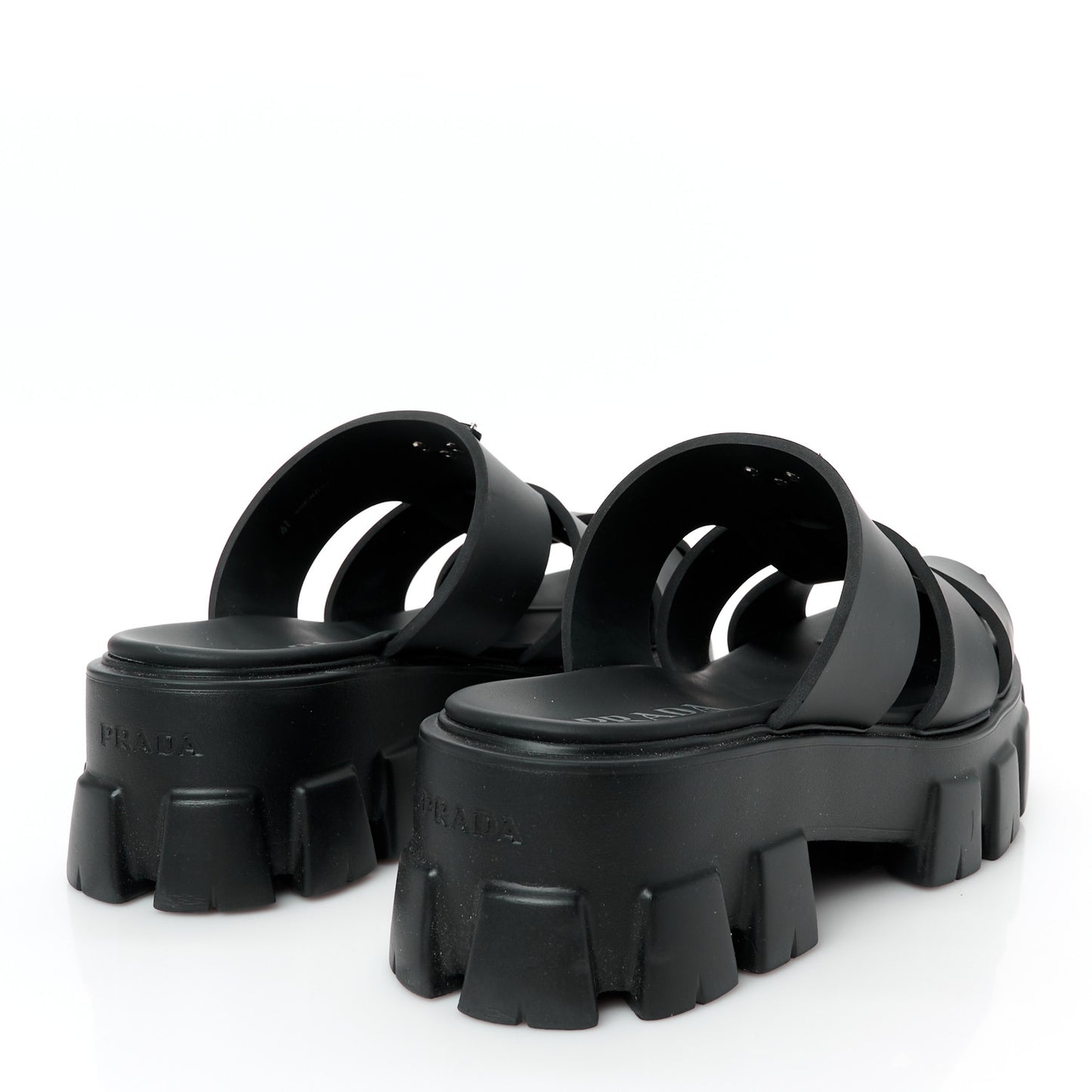 Foam Rubber Triangle Logo Monolith 55mm Cage Sandals 41 Black