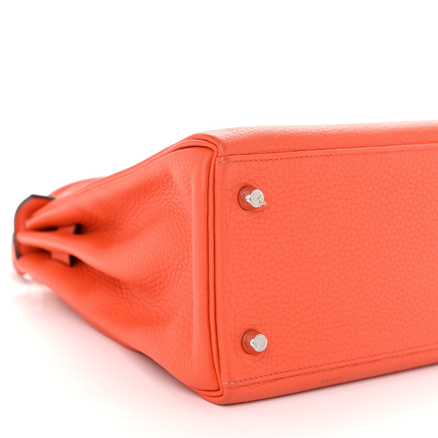 Hermes Taurillon Clemence Kelly Retourne 28 Orange Poppy 9 of 15