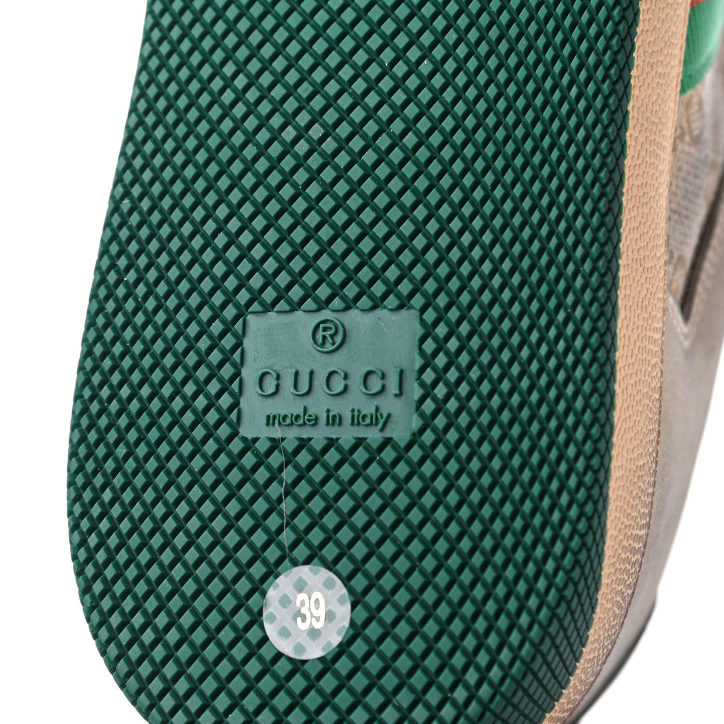 GG Monogram Nubuck Web Womens Screener Sneakers 39 New Sand Dusty Milk Vintage Green
