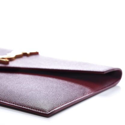 Saint Laurent Grain De Poudre Uptown Pouch Burgundy 9 of 10