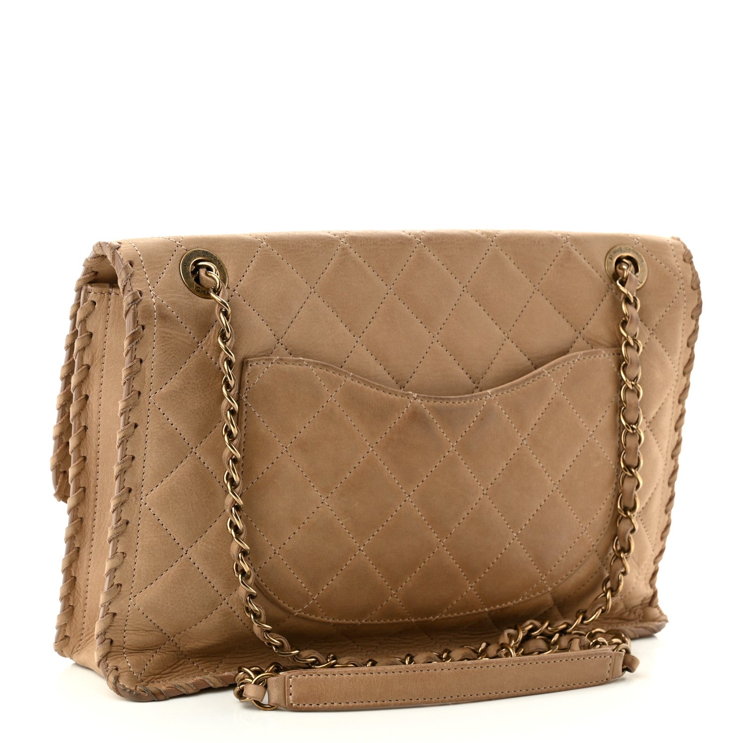 Chanel Iridescent Calfskin Jumbo Happy Stitch Flap Beige 3 of 11