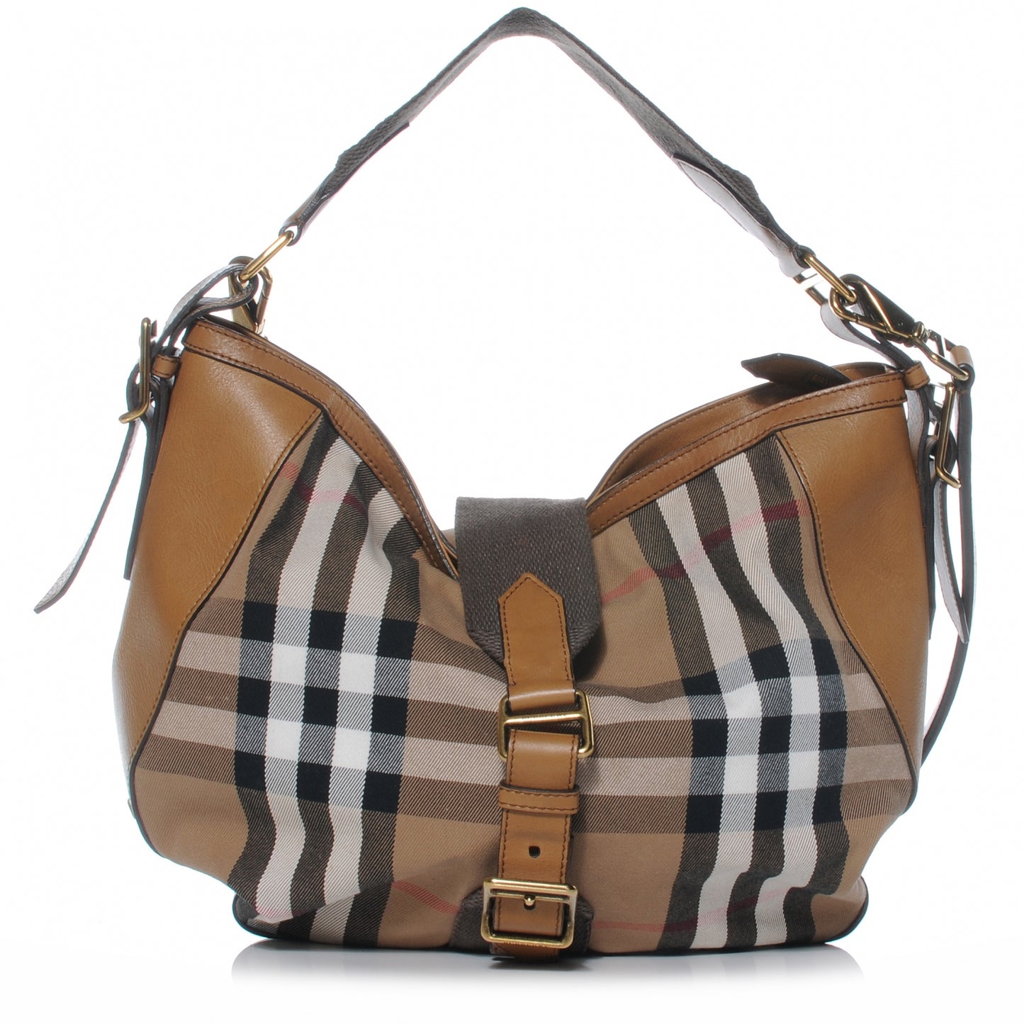 Vintage Leather House Check Medium Ashwood Hobo