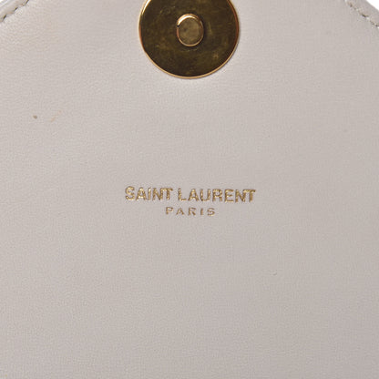 Saint Laurent Lambskin Matelasse Chevron Small Monogram Satchel Off White 7 of 12