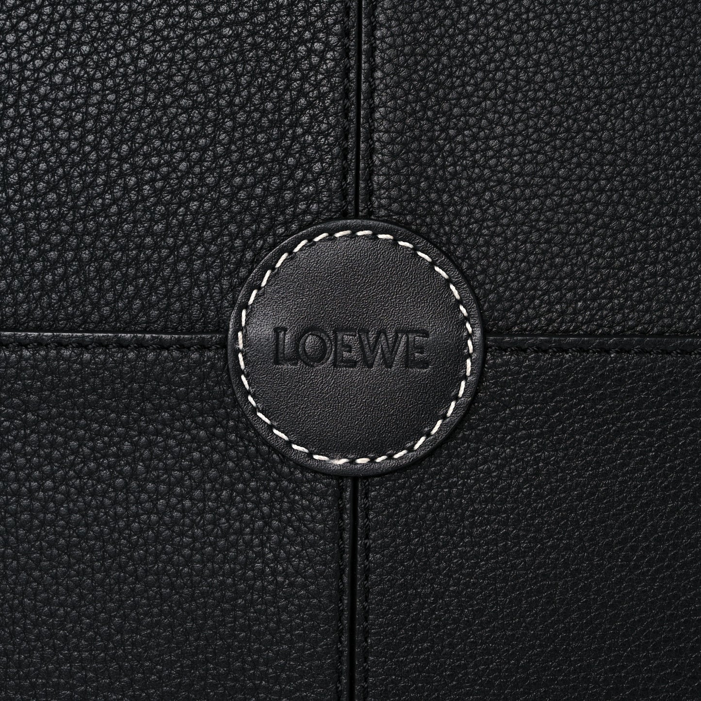 Grained Calfskin Small Cushion Tote Black