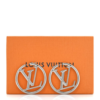 Louis Vuitton Palladium Louise Hoop Earrings Silver 5 of 5