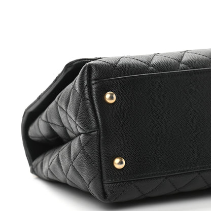 Chanel Caviar Lizard Quilted Small Coco Handle Flap Black 9 of 10