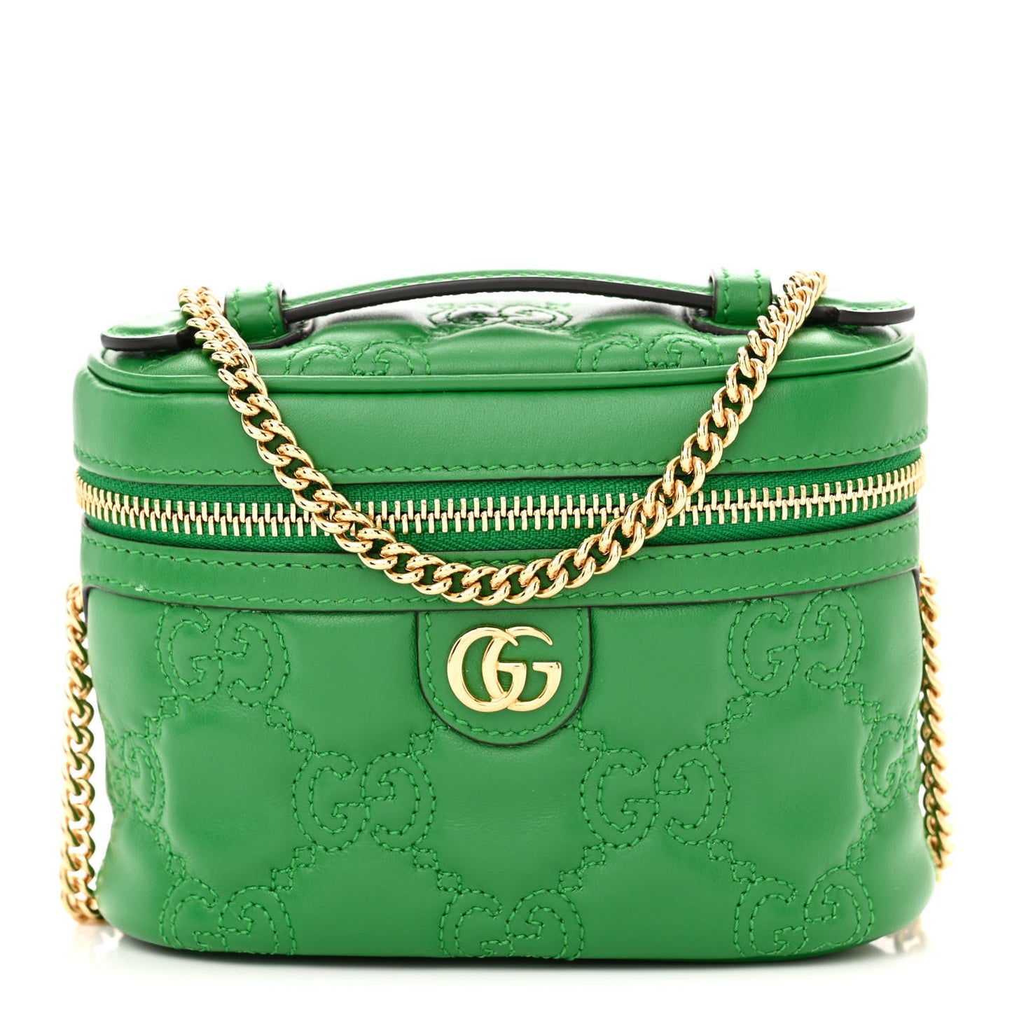 Calfskin GG Matelasse Mini Top Handle Bag Spring Green