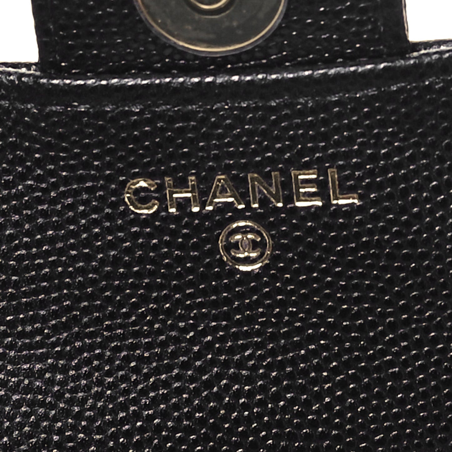 Caviar Quilted Flap Phone Holder With Chain Black