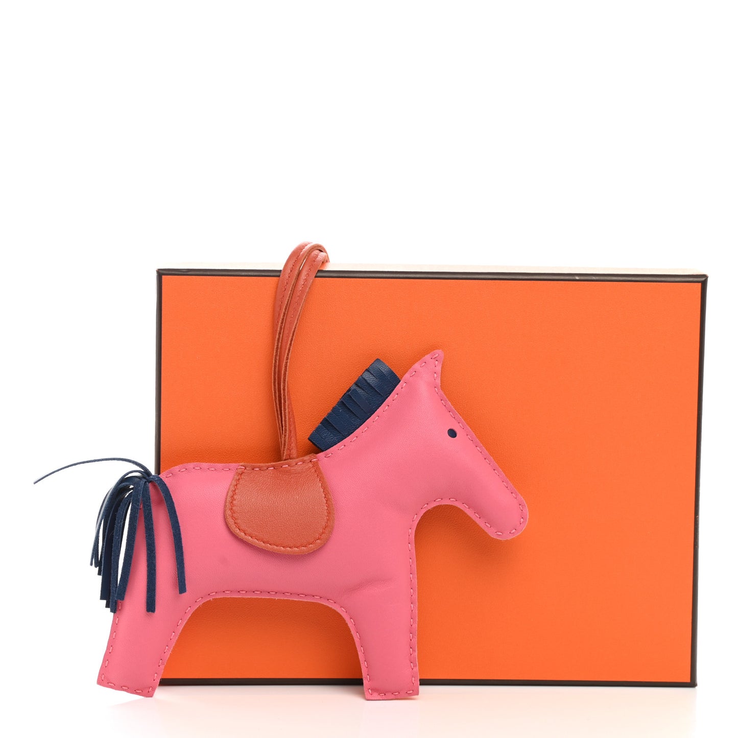 Milo Lambskin Grigri Rodeo Horse Bag Charm MM Rose Azalee Cornaline Bleu De Malte
