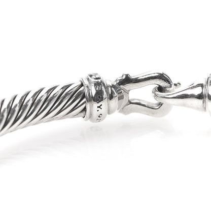 David Yurman Sterling Silver Diamond 5mm Cable Buckle Bracelet 4 of 4