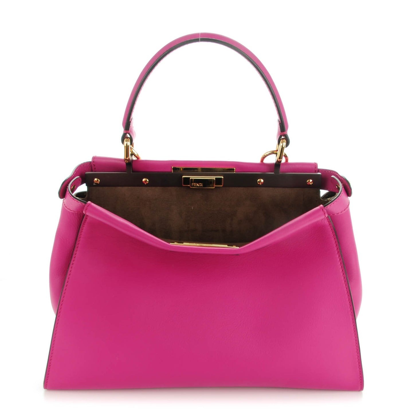 Vitello Seta Medium Peekaboo Iconic Satchel Magenta