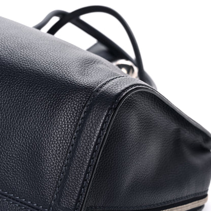 Alexander McQueen Pebbled Calfskin Large Skull Padlock Zip Around Tote Navy 12 of 17