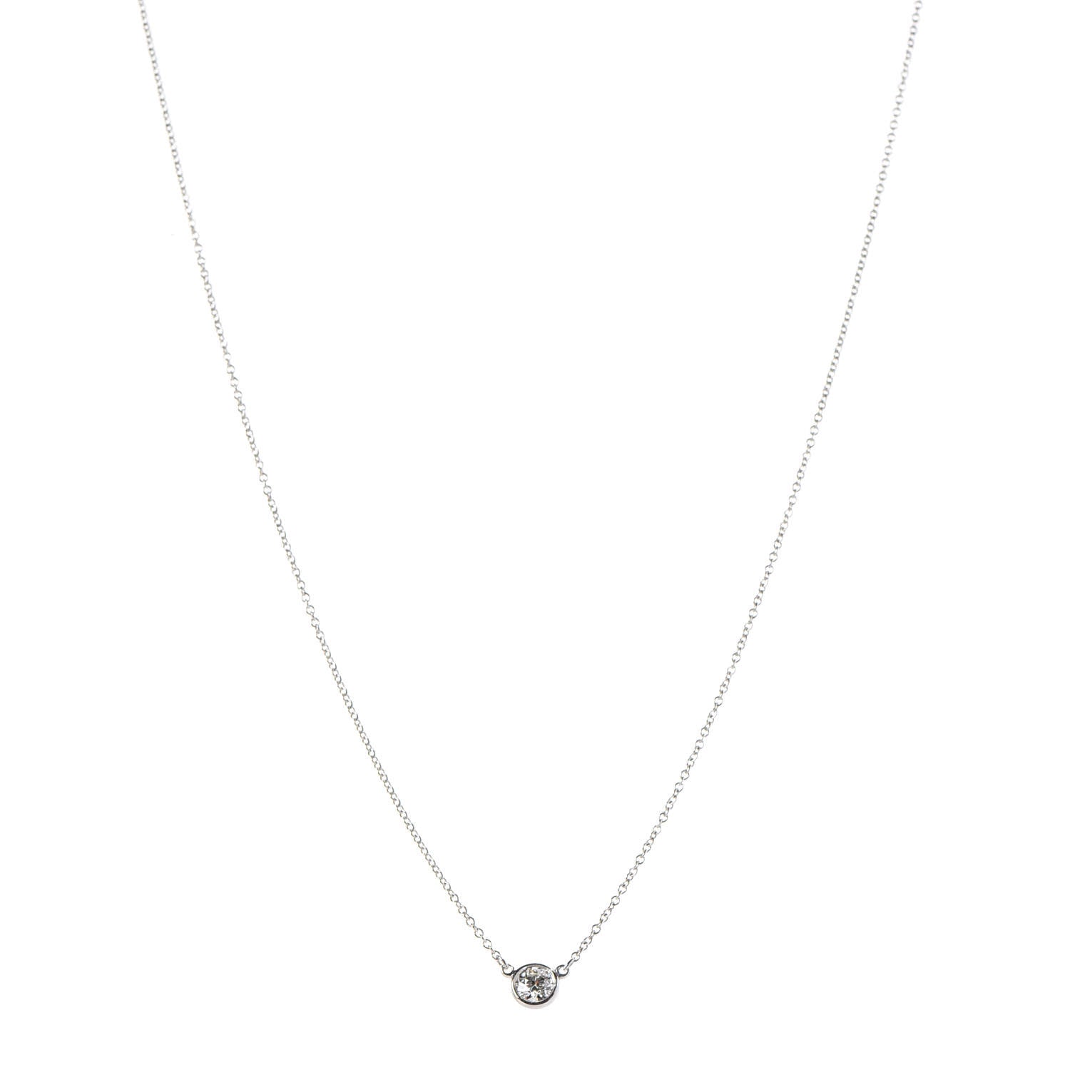 Tiffany Platinum Diamond .27ct Elsa Peretti Diamonds by the Yard Pendant Necklace 1 of 8