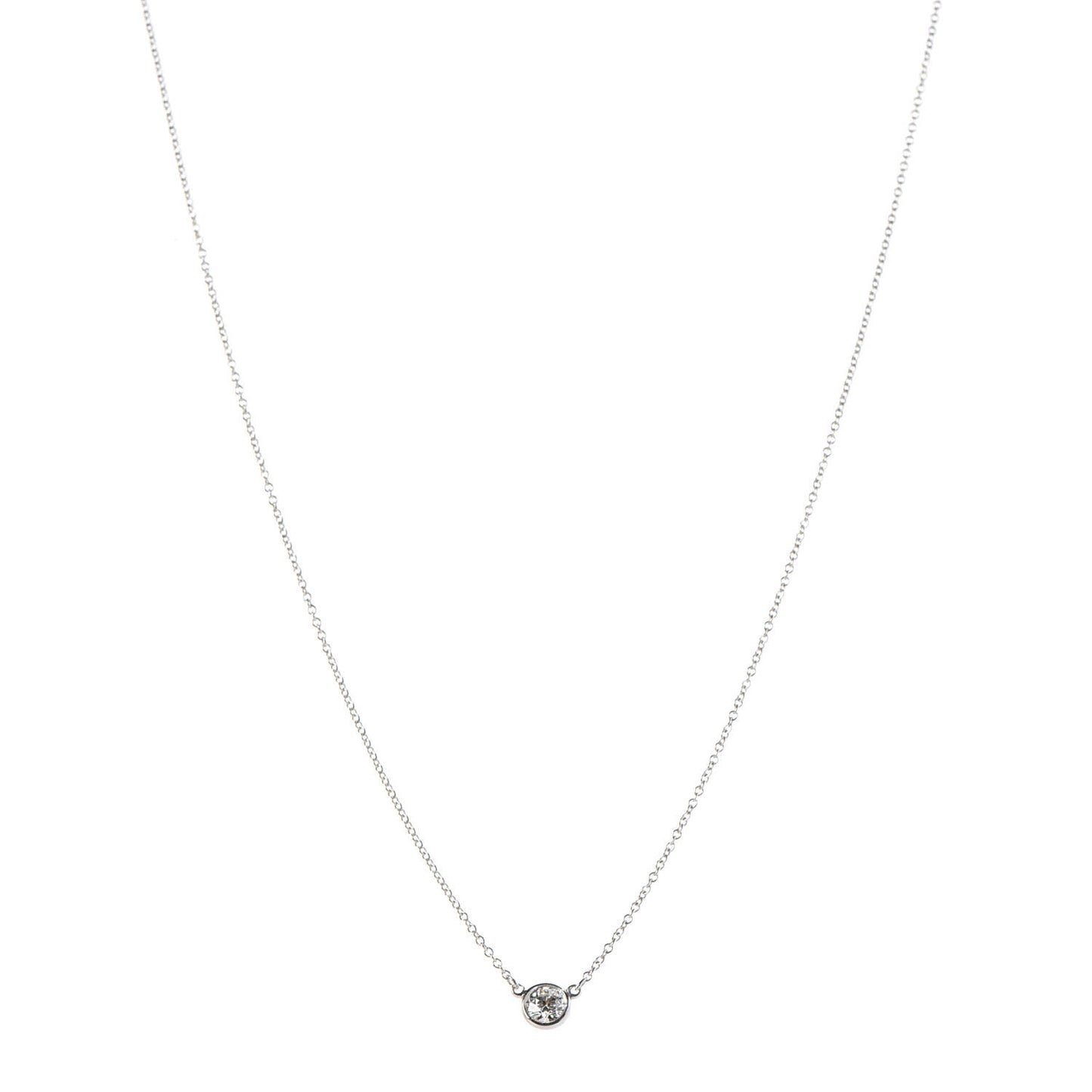 Platinum Diamond .27ct Elsa Peretti Diamonds by the Yard Pendant Necklace