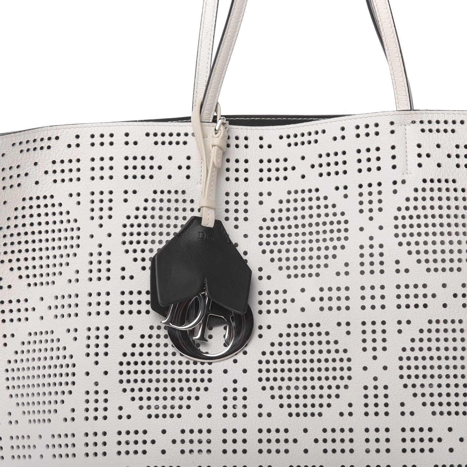 Christian Dior Calfskin Perforated Cannage Dioriva Tote White 8 of 13
