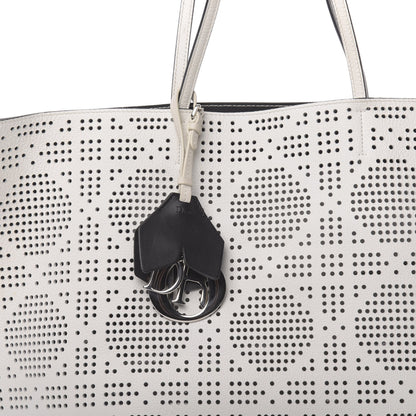 Christian Dior Calfskin Perforated Cannage Dioriva Tote White 8 of 13