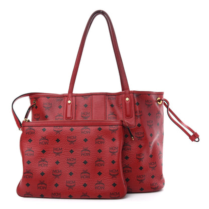 MCM Visetos Medium Liz Reversible Shopper Tote Ruby Red 3 of 17