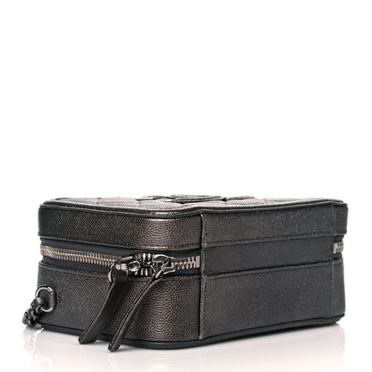 Chanel Caviar Quilted Small CC Filigree Vanity Case Dark Silver 3 of 9