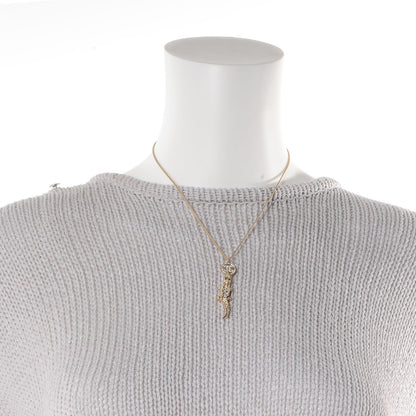 Chanel Crystal CC Alligator Necklace Gold 2 of 6