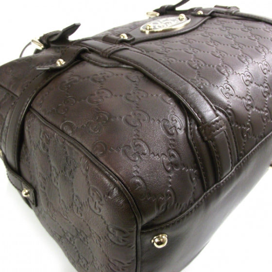 Guccissima 85th Anniversary Boston Tote Chocolate Brown