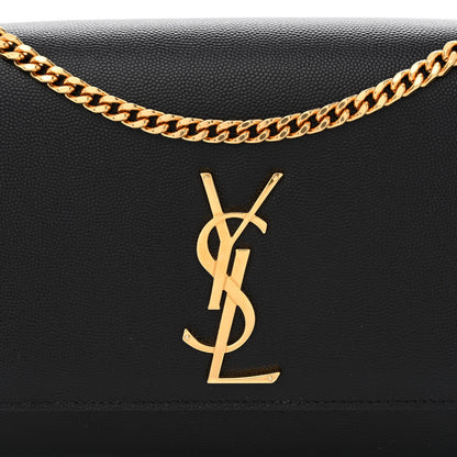 Saint Laurent Grain De Poudre Medium Classic Monogram Kate Satchel Black 8 of 10