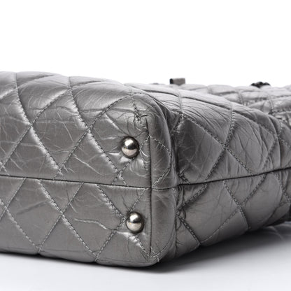 Chanel Metallic Aged Calfskin Quilted Reissue 2.55 Tote Dark Grey 7 of 15