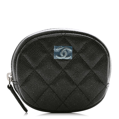 Chanel Iridescent Caviar Quilted Zip Around Classic Coin Purse Black 1 of 7