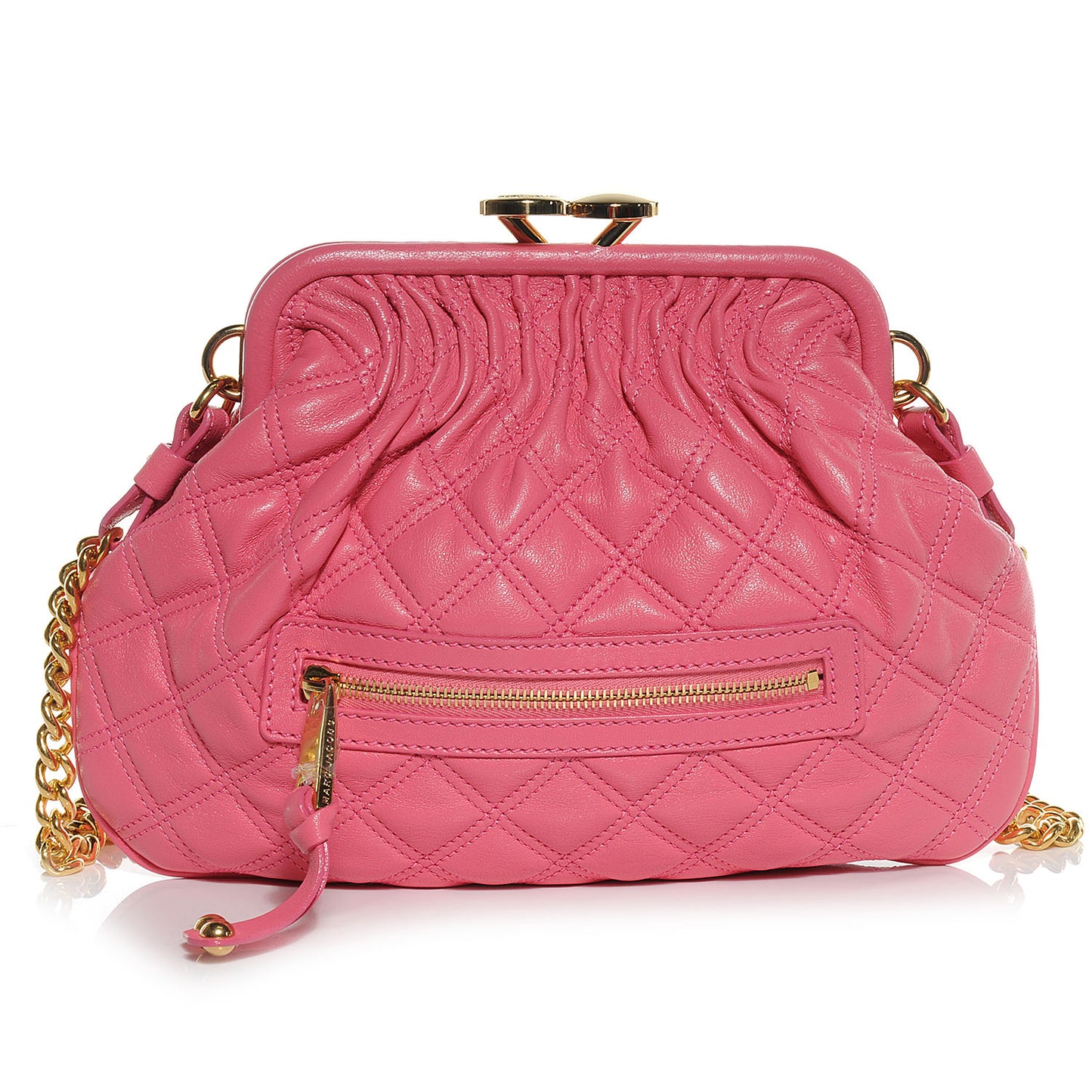 Leather Quilted Little Stam Bubble Pink