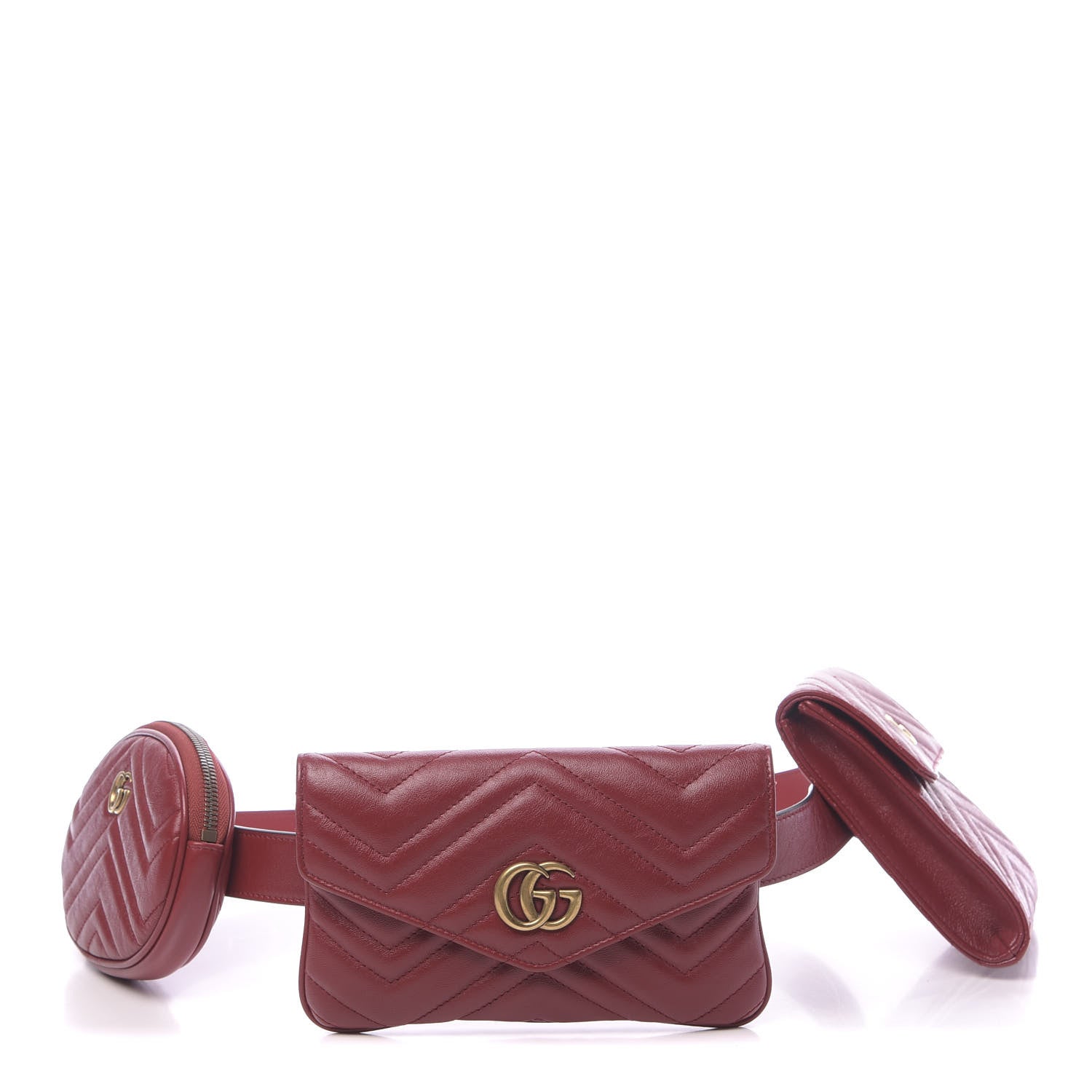 Gucci Azalea Calfskin Matelasse GG Marmont Multi Belt Bag 95 38 Romantic Cerise 1 of 13