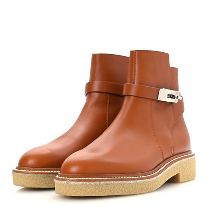Hermes Heritage Calfskin Follow Ankle Boots 37.5 Naturel 4 of 14