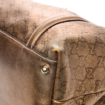 Gucci Metallic Guccissima Medium Britt Tote Gold 10 of 12