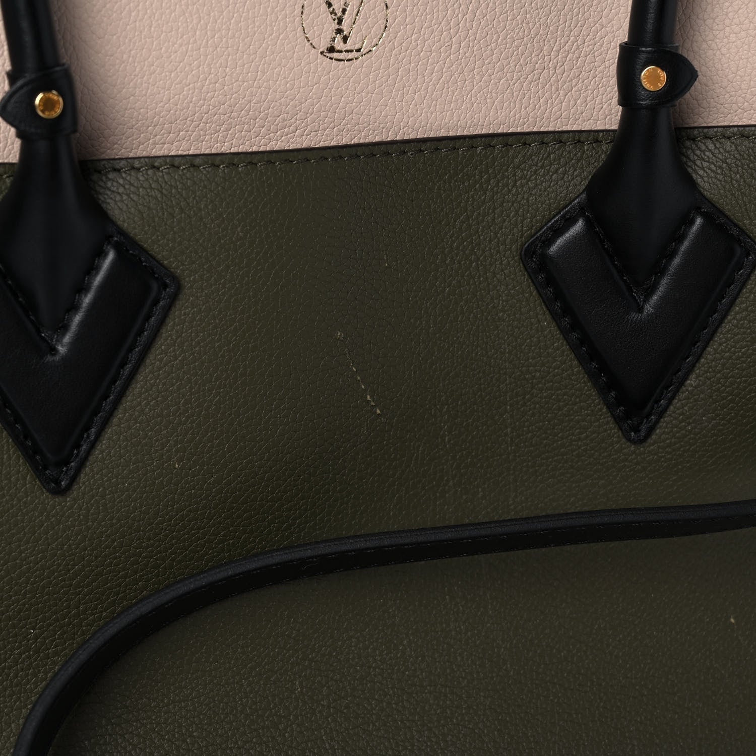 Louis Vuitton Calfskin Monogram On My Side MM Laurier Green Toffee Latte Beige 10 of 10