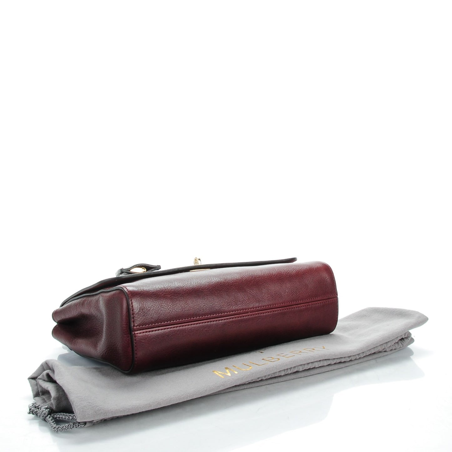 Natural Calfskin Medium Lily Flap Oxblood