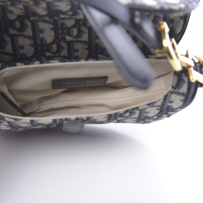 Christian Dior Oblique Mini Saddle Bag Blue 5 of 11