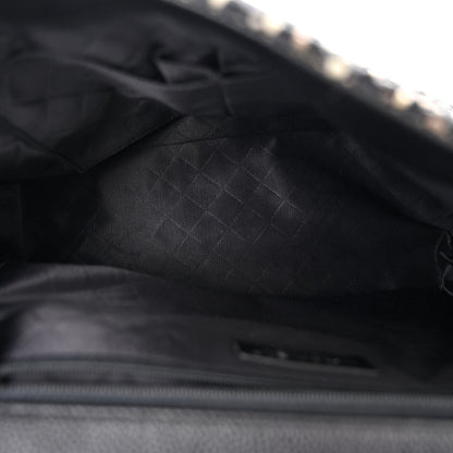 Chanel Tweed Trip Top Handle Flap Black Beige 5 of 12
