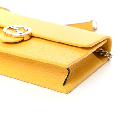 Gucci Dollar Calfskin Interlocking G Chain Wallet New Buttercup 8 of 9
