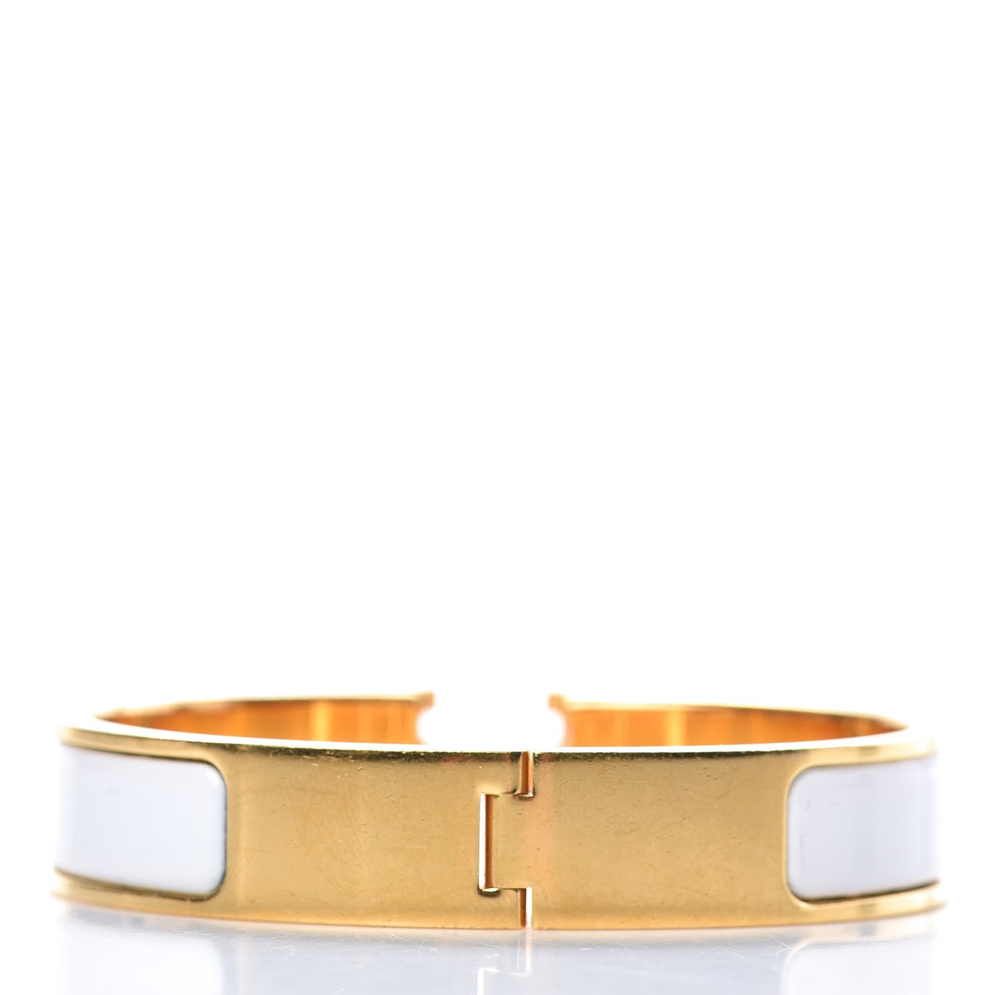Enamel Narrow Clic Clac H Bracelet PM White