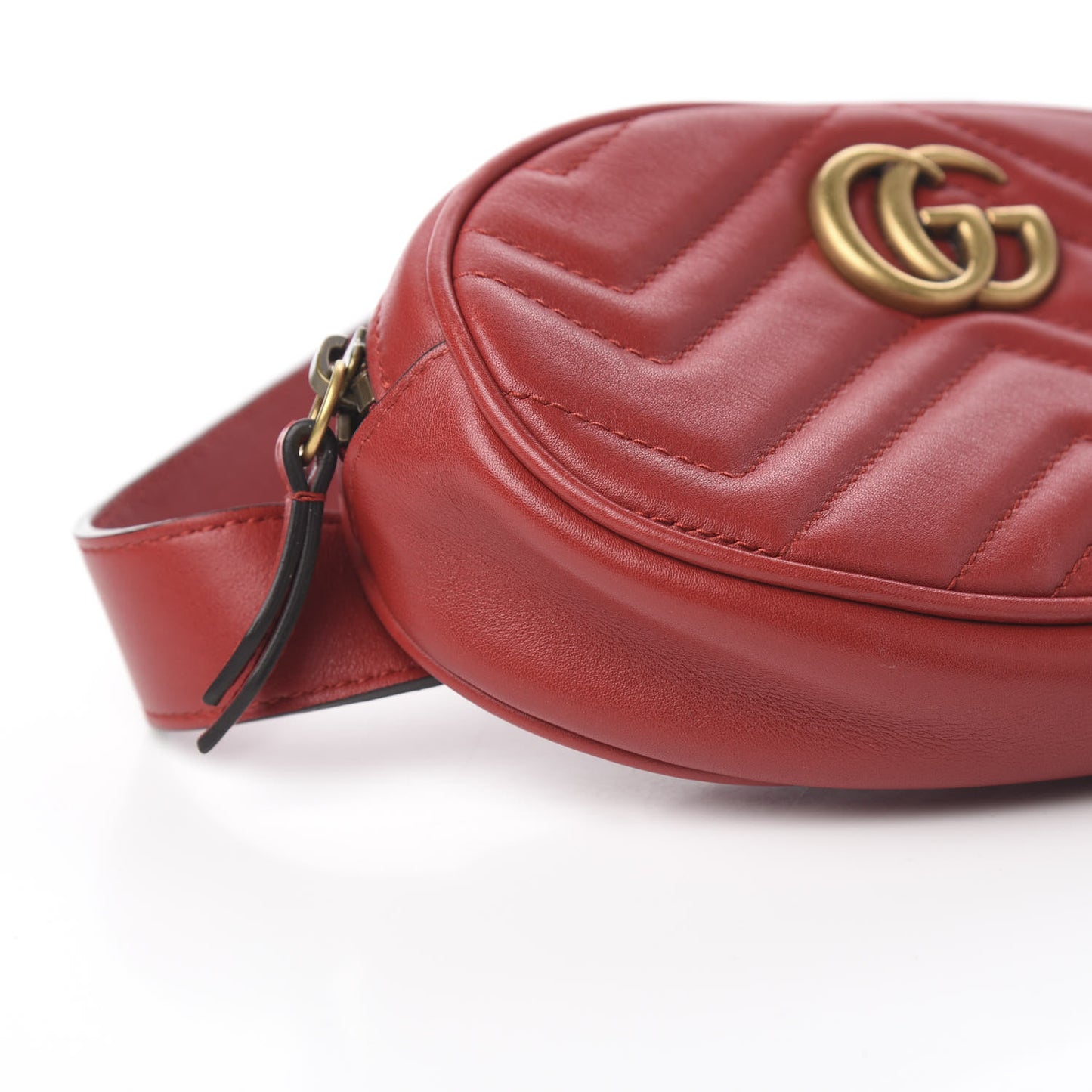 Calfskin Matelasse GG Marmont Belt Bag 75 30 Hibiscus Red
