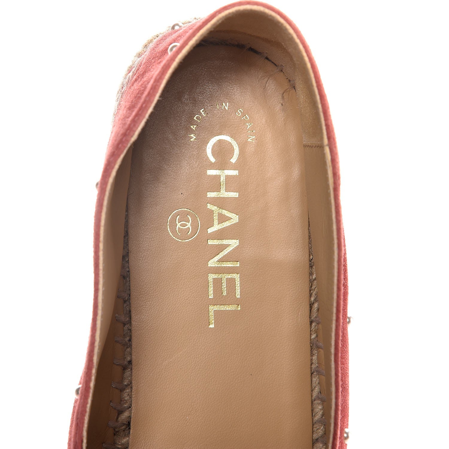 Chanel Suede Pearl CC Espadrilles 42 Pink 6 of 11
