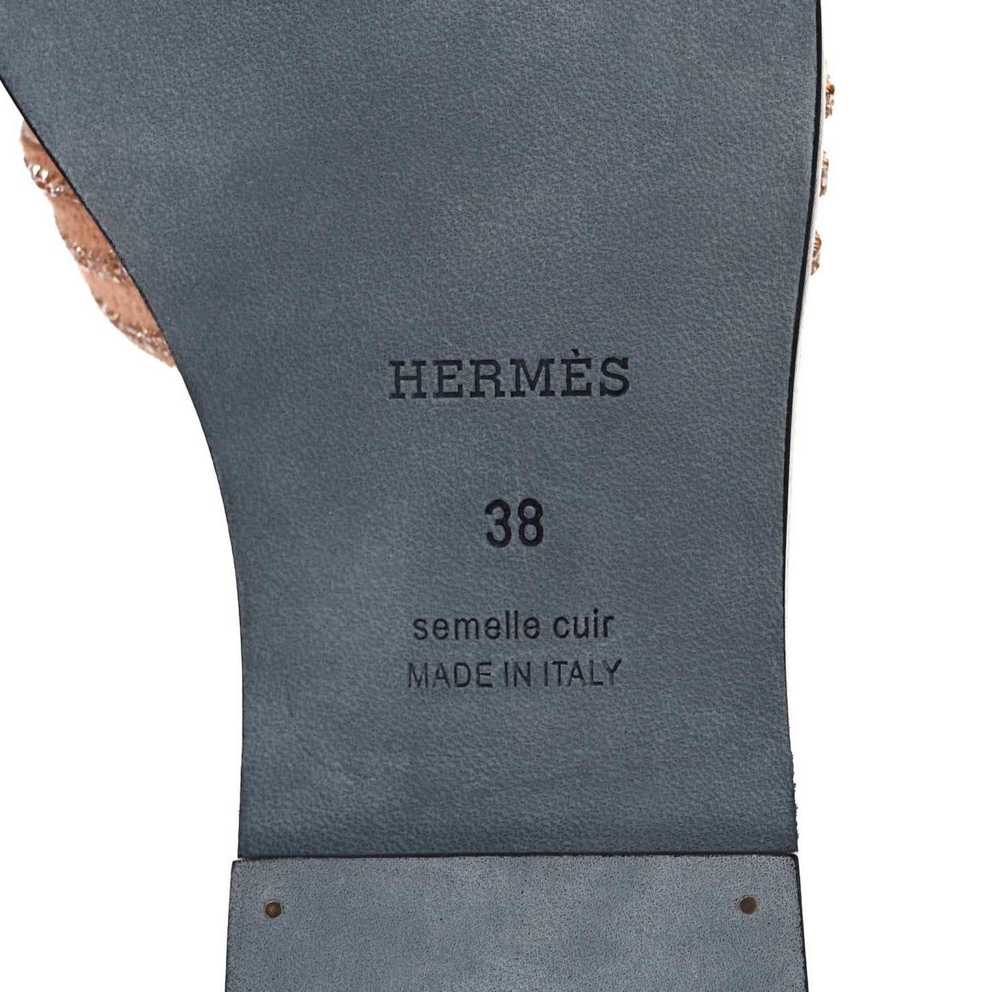 Suede Goatskin Crystal Oran Sandals 38 Rose Aube Nude