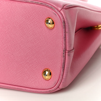Prada Saffiano Lux Mini Galleria Double Zip Tote Begonia 11 of 35