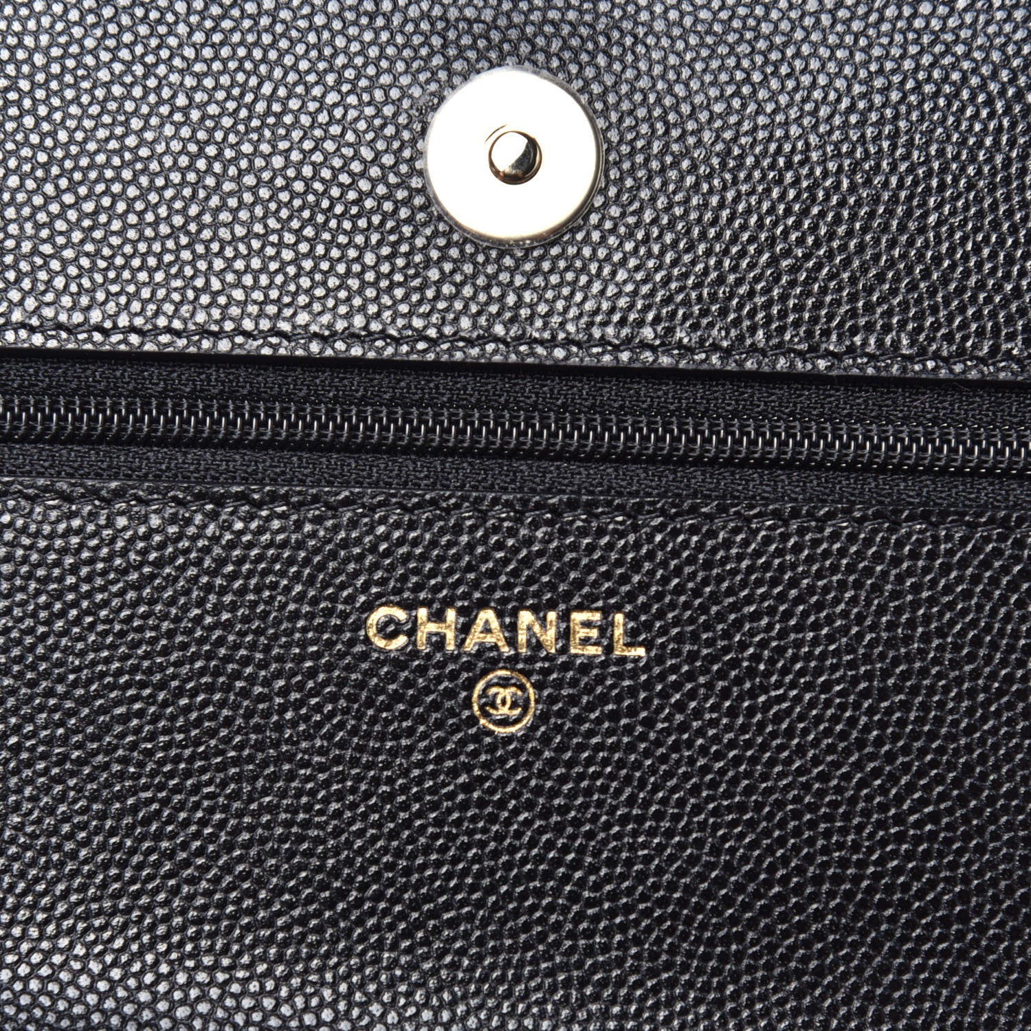 Chanel Caviar Quilted French New Wave Chain CC Wallet On Chain WOC Black 6 of 9