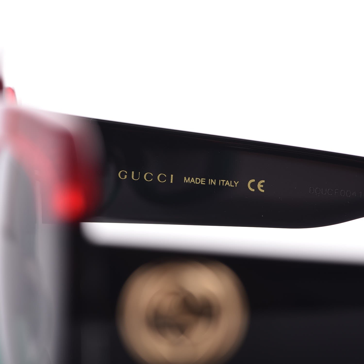 Gucci Square Frame GG0083S Sunglasses Glitter Red Black Green 6 of 9