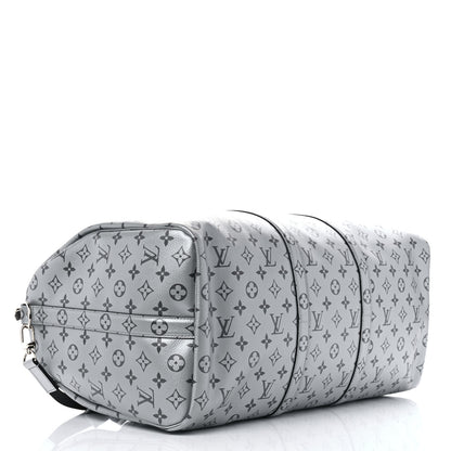 Louis Vuitton Metallic Monogram Keepall Bandouliere 50 Silver 3 of 9